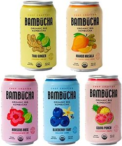 Bambucha Kombucha Variety 12 Pack Case | Chef Crafted Flavors, 100% Raw Kombucha Live Cultured Tea Drink | Organic, Vegan, Gluten Free, Non GMO, Probiotic (12 Fl Oz Cans)