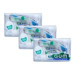 GUM Travel Set with Folding Travel Toothbrush, Gum Original White Toothpaste, Dental Floss and Gum Soft Picks Interdental Cleaner, For Thorough Dental Care On The Go, Suitable for Carry-On Luggage, x3