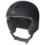 Triple Eight Halo Snow Standard Snowboard and Ski Helmet, Safety Certified with Dial Fit, Black, Small/Medium
