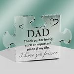 SC Products Fathers Day Plaque Puzzle Piece | Acrylic Dad Puzzle Piece Father's Day Dad Gifts | Dad Birthday Gifts | 11x7cm Fathers Day Dad Plaque | Dad Gifts From Daughter Gifts For Dad From Son