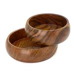 Naayaab Craft Pakka Sheesham Wooden Multipurpose Serving Bowl For For Breakfast, Snacks, Soup & Salad - Set Of 2, 300 ML