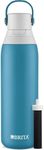 Brita Insulated Filtered Water Bottle with Straw, Reusable, Stainless Steel Metal, Blue Jay, 20 Ounce