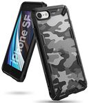 Ringke Fusion-X Compatible with iPhone SE 2020 / iPhone 8 Case Back Cover Camo Hard PC Back TPU Bumper Impact Resistant Shockproof Protection iPhone SE 2020 / iPhone 8 Back Cover Case - Camo Black