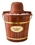 Nostalgia ICMW400 Vintage Collection 4-Quart Wood Bucket Electric Ice Cream Maker with Easy-Clean Liner