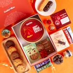 CookieMan Bhai Dooj Premium Gift Set Hamper for Brother | Gift Combo of 14 with Diya, Cookies, Chocolates, Roli, Tika, Chawal, Moli Thread, Bhai Dooj Greeting Card, Candle & Coffee Sachets | Diwali Gift for Brother