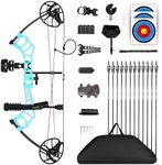 Compound Bow Package for Youth & Adults,Beginners and Women,22.5"-30" Draw Length,10-50 Lbs Draw Weight,290fps,Limbs Made in USA,Hunting Bow Archery Set