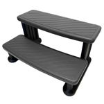 Puri Tech Universal Spa & Hot Tub Outdoor Steps No Slip Grip Support - Light Grey