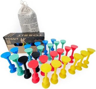 TOSSIT Game Suction Cup Darts, Toss Game Perfect Family and Party, Silicone Throwing Game for Backyard, Indoor and Outdoor Fun, 4 Colors, Party Pack, Red Cyan Blue Yellow