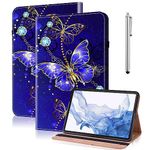 VODEFOX Case for Samsung Galaxy Tab S6 Lite,Flip PU Leather Case with Card Solt Protective Cover for Samsung Galaxy Tab S6 Lite Tablet 10.4 inch 2024/2022 / 2020 - Diamond Butterfly