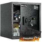 Voncabay Steel Money Safe Box for Home with Fireproof Money Bag for Cash Safe,1.5 Cubic Feet Security Safe Box for Money Safe with Keys, Lock Box Fireproof Safe with Keypad Lock (Black)