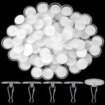 Mxxipp 80 Pack Self-Adhesive Ceiling Hooks for Hanging, Sticky Damage-Free No-Drill Ceiling Discs, Removable Transparent Wall Hanger for Festival Wedding Birthday Party Christams Decorations