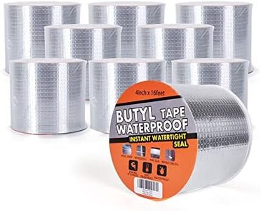 TAPEBEAR Butyl Tape Waterproof Sealing Tape Aluminum Foil Tape, for RV Repair, Window, Silicone, Glass & EDPM Roof Leak Patching, Boat and Pipe Sealing, Silver, 4inch x16feet,9rolls