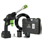 Jet Hawk – Portable Cordless High-Pressure Washer in Green Colourway - Use Any Water Source – 6 in 1 - Inc Spray Nozzles, 5m Hose, Hose Connector, Free Soap Dispenser Bottle & Hard Carry Case