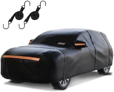 Heavy-Duty Waterproof SUV Car Cover: 6-Layer Protection from Rain, Snow, UV & Dust - Universal Fit with Zipper Door, Windproof Straps & Reflective Strips for Outdoor, Garage & Winter Use (Up to 201")