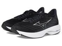 Mizuno Women's Wave Rider 28 Running Shoe, Black-Harbor Mist, 8.5