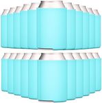 TahoeBay Bulk Blank Can Cooler Sleeves (100-Pack) Sublimation Blanks for Vinyl Plain Collapsible Foam Can Sleeves Coolers Beer Soda Cans and Bottles Custom Drink Assorted Solid Color (Robins Egg Blue)