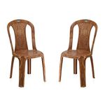 Nilkamal Mid Back Chair CHR 4002 | Chair for Living Room, Bed Room, Kitchen, Office Room, Outdoor|100% PolyPropylene Stackable Chair |(Pear Wood, Set of 2)