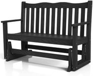 Stoog 2 Person Outdoor Glider, All-Weather HIPS Patio Glider Bench with 800 lbs Weight Capacity, Never Fade or Rot, for Porch, Backyard, Garden, and Pool, Black