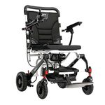 Pride Mobility Jazzy Carbon Travel Lightweight Foldable Electric Wheelchair | up to 3.7 mph Motorized Power Chair for Adults, Elderly (White)