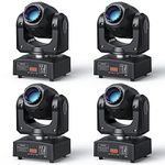 Moving Head Lights, U`King 50W LED Moving Head Uplights with 7 Gobos 7 Colors and Open White Beam Spotlight by DMX and Sound Activated for Wedding DJ Disco Parties Live Show Church Bar (Set of 4)