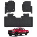 All Weather Car Floor Mats for 2015-2025 Ford F-150 Super Cab/Extended Cab with 1st Row Bench Seats Only (Not for SuperCrew Cab), TPE Rubber Floor Liners Anti-Slip Automotive Mats for F150 Accessories