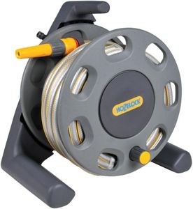 Hozelock Compact Hose Reel 25m – Integrated Handle, Fittings & Nozzle