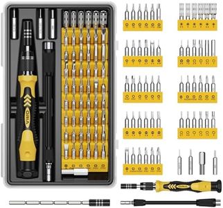ORIA Precision Screwdriver Kit, 60 in 1 with 56 Bits Screwdriver Set, Magnetic Driver Kit with Flexible Shaft, Extension Rod for Mobile Phone, Smartphone, Game Console, Tablet, PC, Yellow