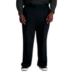 Haggar Men's Premium No Iron Classic Fit Expandable Waist Pleat Front Pant, Black, 32x30