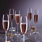 BLISSBORN Classic Champagne Flutes, Set of 6 Premium Stemmed Champagne Glasses, Sparkling Wine Glass, Crystal Clear Glass Gift for Wedding, Anniversary, Christmas