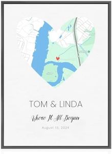 SurpriseSavors Where It All Began Map, Personalized Couple Wall Art for Him & Her, Our First Date Gift, One Year Anniversary for Boyfriend, Girlfriend, Wife, Husband