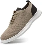 Mens Casual Dress Shoes Oxfords Fashion Sneaker Business Comfortable Breathable Mesh Knit Lightweight Walking Office Tennis Shoes Lace up,Khaki EU45