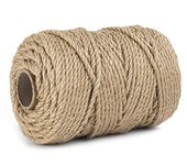 328 Feet 5mm Jute Twine, Heavy Duty Jute Rope, Natural Hemp Rope for DIY Arts Crafts, Gardening, Bundling,Home Decorating, Cat Scratching Post