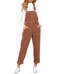 Vetinee Denim Overalls for Women Petite Dungarees Womens High Waisted Baggy Overalls 80s Womens Coveralls Work Boyfriend Rompers for Women Brick Red Size Small Fits UK Size 8 to UK Size 10