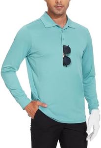 JWM Men's Long Sleeve Golf Polo Shirts - Athletic Casual Travel Performance Collar Shirts Lightweight Quick Dry UPF50