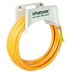 Sharpex DIY Hose Hanger For Garden Pipe - Garden Pipe Holder Wall Mounted for Garden, Hotel, Backyard and Outdoor - Heavy Duty Metal Wall Mount Hose Hanger Only (White)