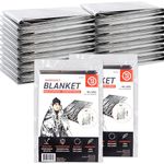 72 HRS MIL-SPEC Emergency Space Blankets Mylar Survival or Emergency Thermal Blankets for Camping, Hiking, Marathon, First Aid, Emergency Preparedness, Extreme Weather, Shelter (12-Pack)