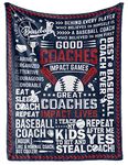 InnoBeta Baseball Coach Gifts Blanket for Men, Throw for Teacher Coach Sports Fans Adults - Impact Lives, 65" x 50"
