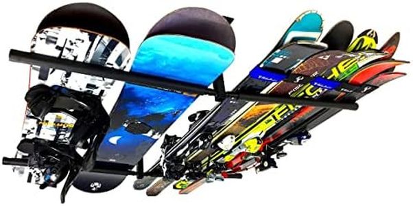 StoreYourBoard Adjustable Ski and Snowboard Ceiling Rack, Overhead Storage Mount, Double Sided