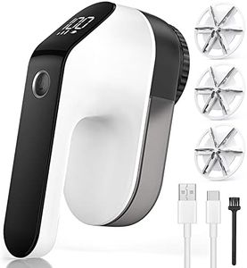 MEDE Rechargeable Fabric Shaver, No Damage to Clothing Electric Lint Remover with LED Smart Display & 3 Speeds, Bobble Remover Debobbler Clothes Shaver, Quick and Effective (3 Blades Included)