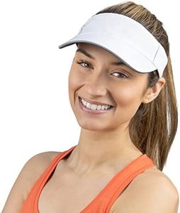 TrailHeads Women’s Sun Visor Hat for Running, Golf and Tennis - Recycled - White