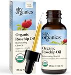 Sky Organics Organic Rosehip Oil (1oz) Cold-Pressed Rosehip Seed Oil, Anti-aging Face Oil, Antioxidant Face Oil, 100% Pure Anti-Aging Rosehip Seed Oil for Radiant Skin, Hair and Acne