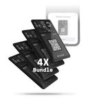 Rolling Square Aircard - Wallet Tracker Bluetooth Item Finder, Luggage Tracker for Suitcase, Backpack, QR Code Business Card Battery 2.5y, Ultra Slim 2.2mm, Multipack 4x