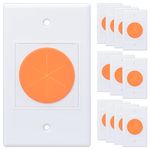 YOEMELY Cable Pass Through Wall Plate White 12 Pack, 1-Gang Wall Plate with Orange Silicone Pass Through, Cable Wall Plate Organizer for Media Cable and Wires