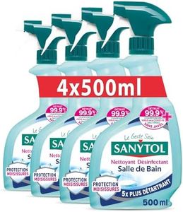 Sanytol - Désinfectant Ultra-Détartrant Salle de Bain - 500 ml - Lot de 4 - Bactéricide, Virucide, Fongicide - Sans Javel