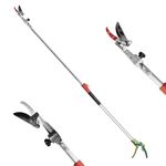 GARTOL Tree Pruner,160-250cm Tree loppers Long Reach Telescopic- Lightweight & Strong, Fruit Picker with Rotating Blade Head, Lightweight Aluminum Extendable Handle for Tree Branch Cutter