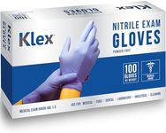 Klex Nitrile Exam Gloves - Medical Grade, Powder Free, Rubber Latex Free, Disposable Examination Grade Glove, Strong 3.5mil, Food Safe, Lavender M Medium, Box of 100