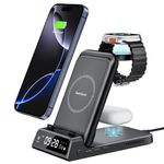 Charging Station for iPhone, SwanScout 703A, Wireless Charger for iPhone 16/15/14/13/12/11 Series, for Apple Watch Ultra 2/9/8/7/6/5/SE, for Airpods Pro 2, Travel Foldable and Portable