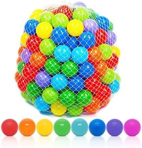 Playz Soft Plastic Mini Ball Pit Balls 50 Count - w/ 8 Vibrant Colors - Crush Proof, No Sharp Edges, Non Toxic, Phthalate & BPA Free for Baby Toddler Ball Pit, Play Tents & Tunnels Indoor & Outdoor