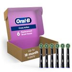 Oral-B Genuine Replacement Brush Heads, Cross Action, Refills For Oral-B Electric Toothbrushes, White, 6 Count