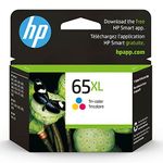 Original HP 65XL Tri-color High-yield Ink Cartridge | Works with HP AMP 100 Series, HP DeskJet 2600, 3700 Series, HP ENVY 5000 Series | Eligible for Instant Ink | N9K03AN